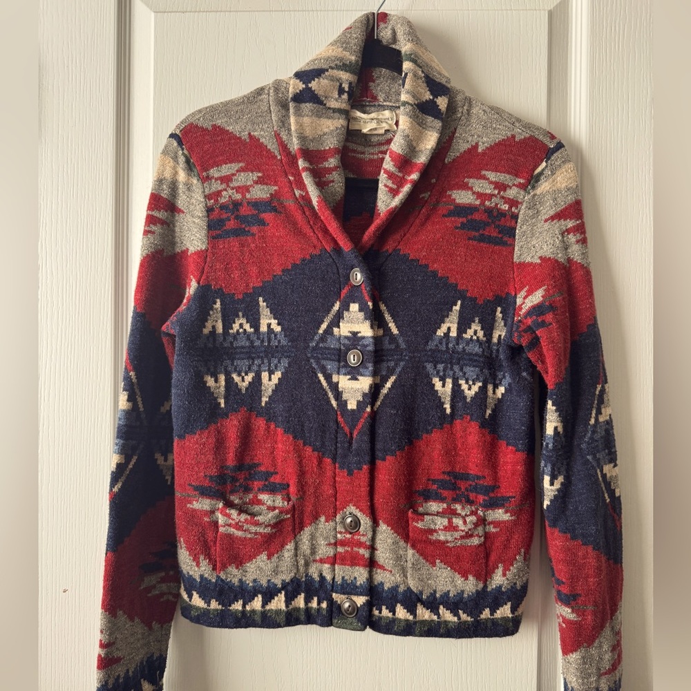 Denim & Supply Ralph Lauren Red and Blue Patterned Jacket